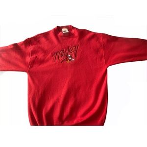 Vintage 90s Red Mickey Mouse Sweatshirt Crewneck